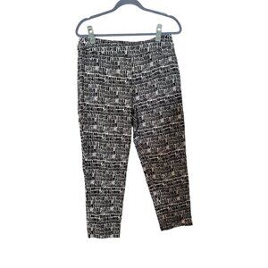 Soft Surroundings B&W Abstract Print Super Stretch Capris Pant Wm Large Petite